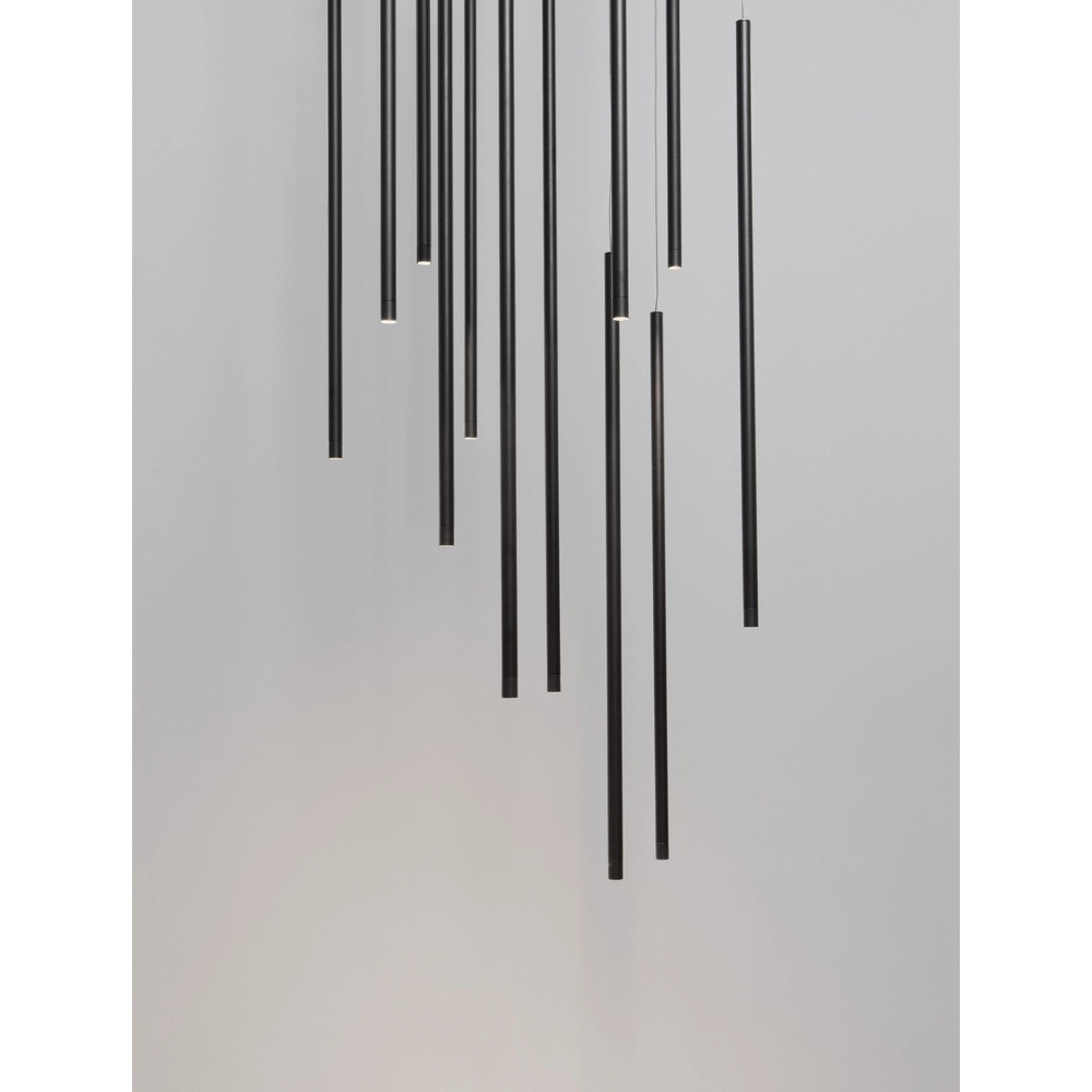 Suspension design Elettra 12 lumières noir Lyora 5212017446060