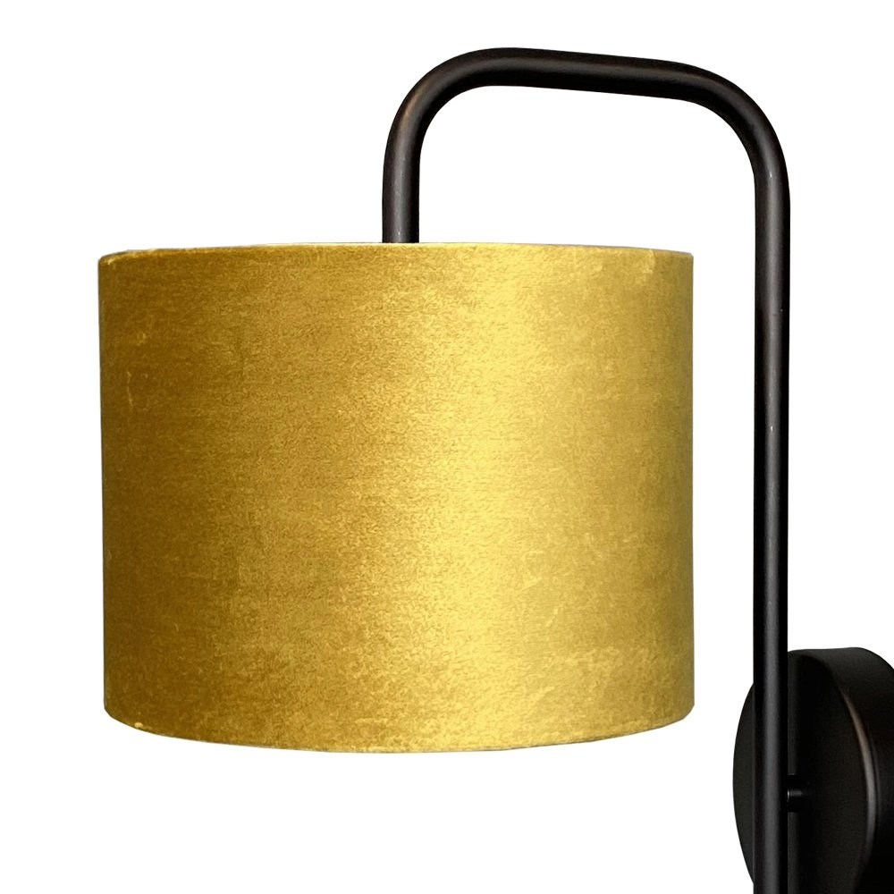 Applique noire Venus avec abat-jour doré Masterlight 8718121251189
