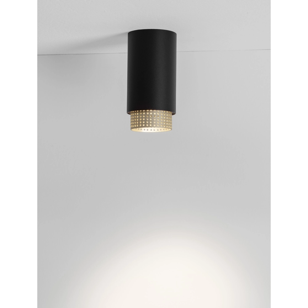 Spot de plafond Nessi noir avec or