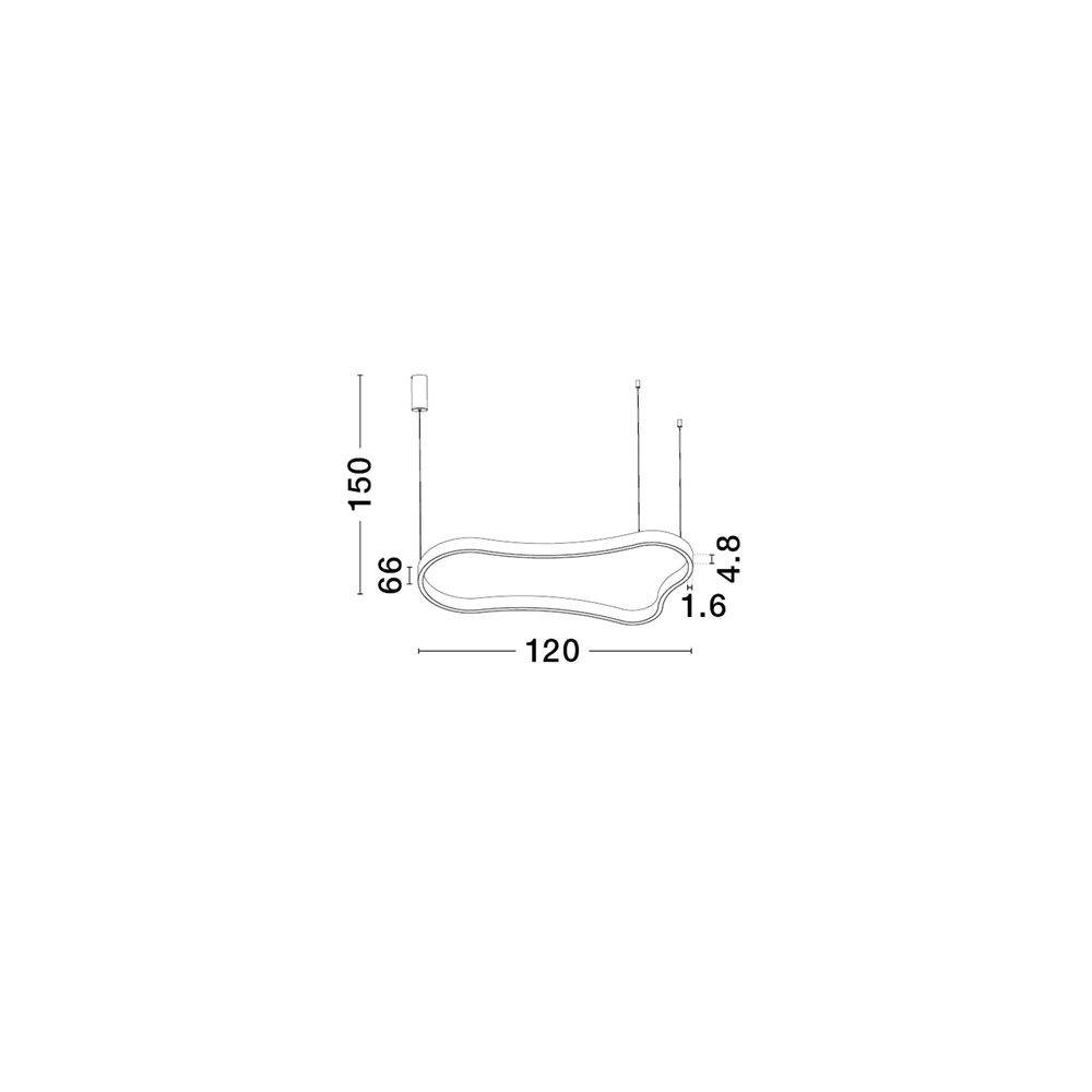 Suspension de forme naturelle Dussa blanc 120cm Lyora 5212017463067
