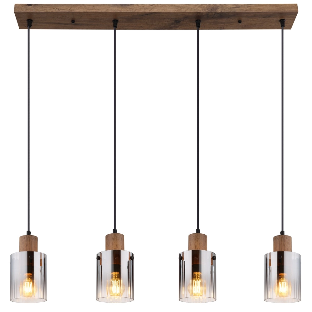 Lampe suspendue Underwood 4-lumière en bois Globo 9007371507658