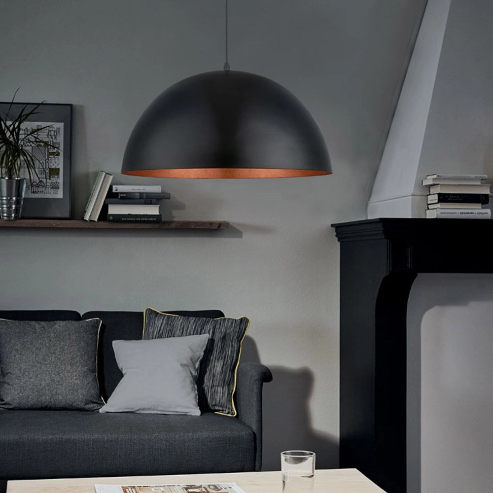 Lampe à suspension Gaetano 1 noir - cuivre Eglo 9002759949389