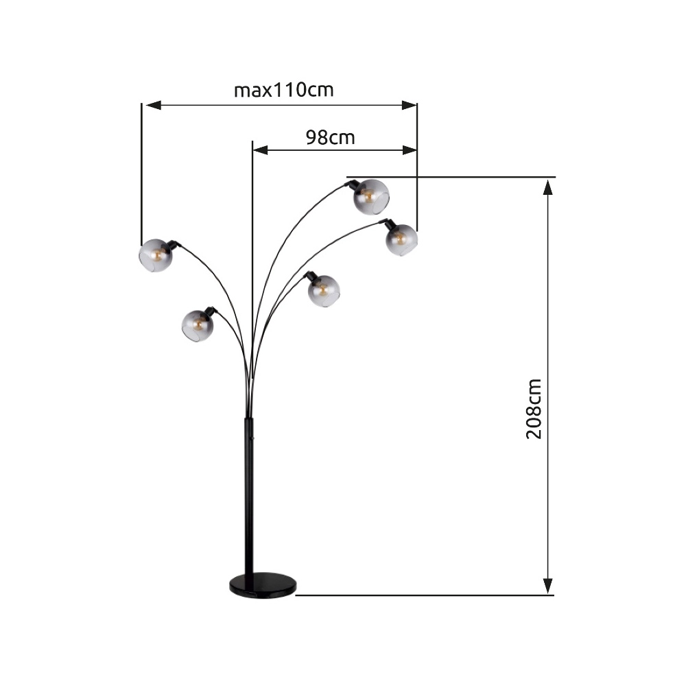 Lampe de pied Seymour Noir Globo 9007371457229