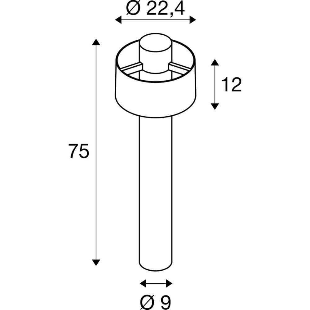 Lampe de jardin design Photoni Cyl Pole 75 Brun rouille 75cm SLV 4024163295321