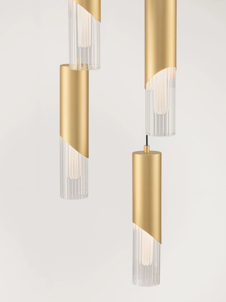 Lampe pendante de conception Modesto Ø 5 feux dorés de 33 cm Lyora 5212063501454