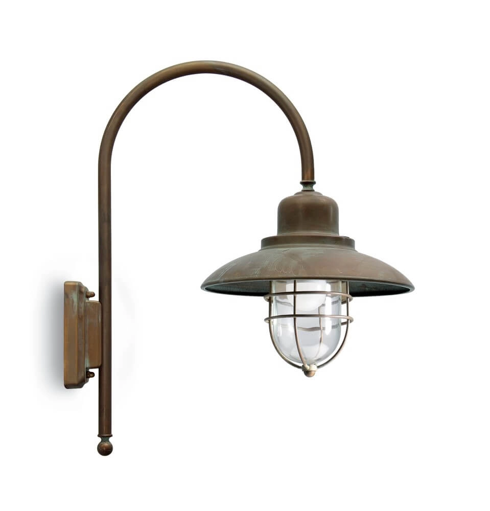 Lampe d’extérieur rurale Patio Cage laiton vieilli