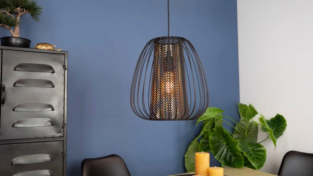 Lampe suspendue Curasao noir avec de l'or Eglo 9002759996611