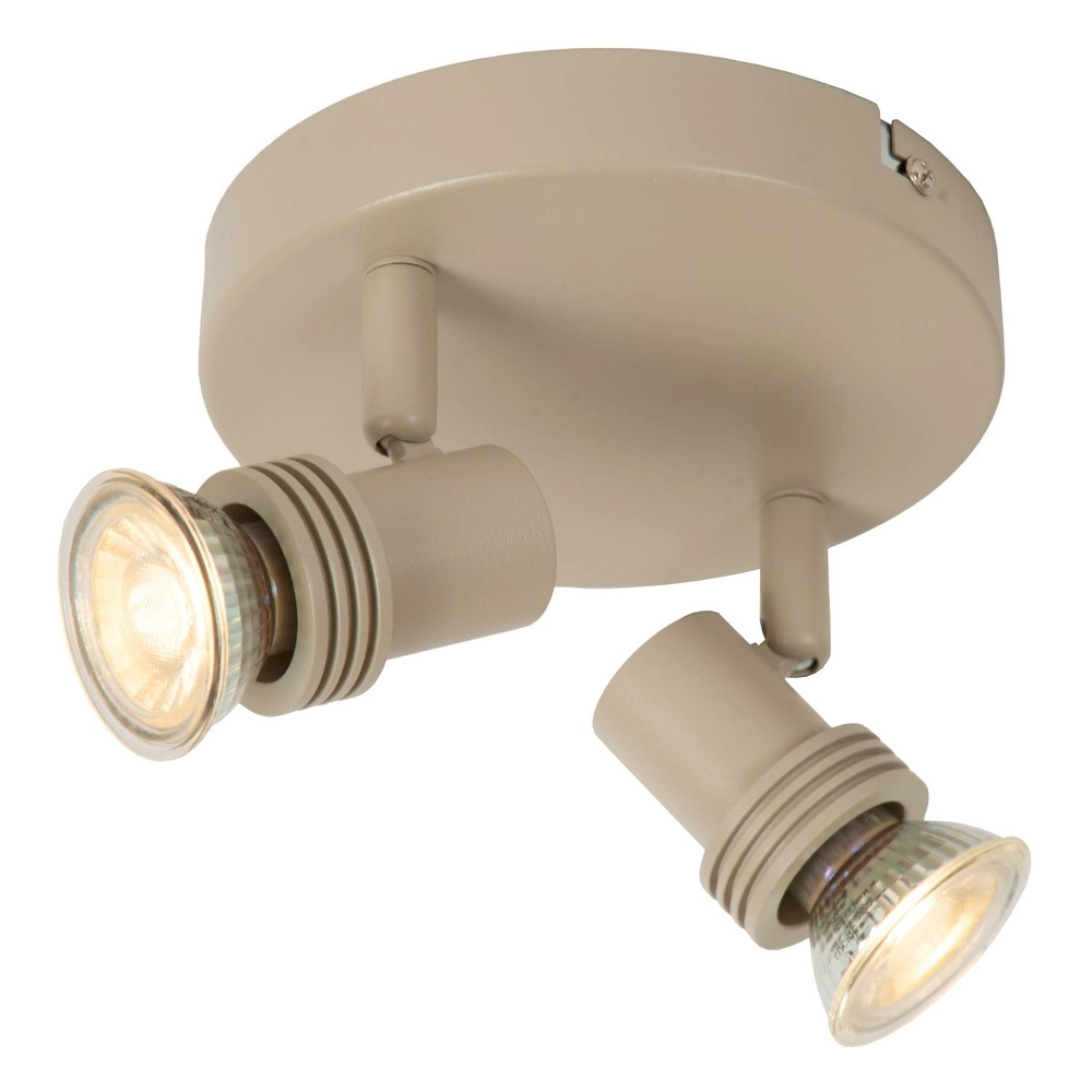 Projecteur de plafond Kianti Brun sable 2 clairs Lucide 5411212531124