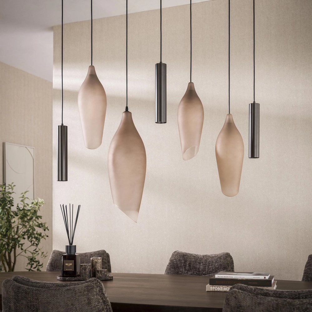 Lampe pendante élégante Cocoon avec du verre dépoli
