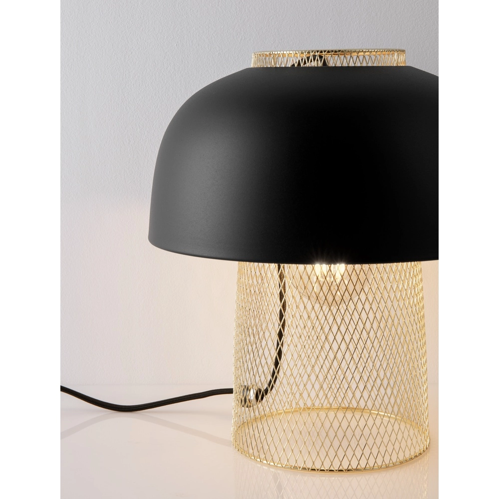 Lampe de table Sqube noir avec or Lyora 5212017454782