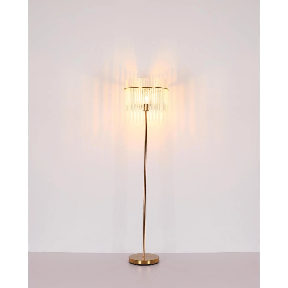 Lampadaire doré Gorley avec verre Ø 38cm Globo 9007371446810