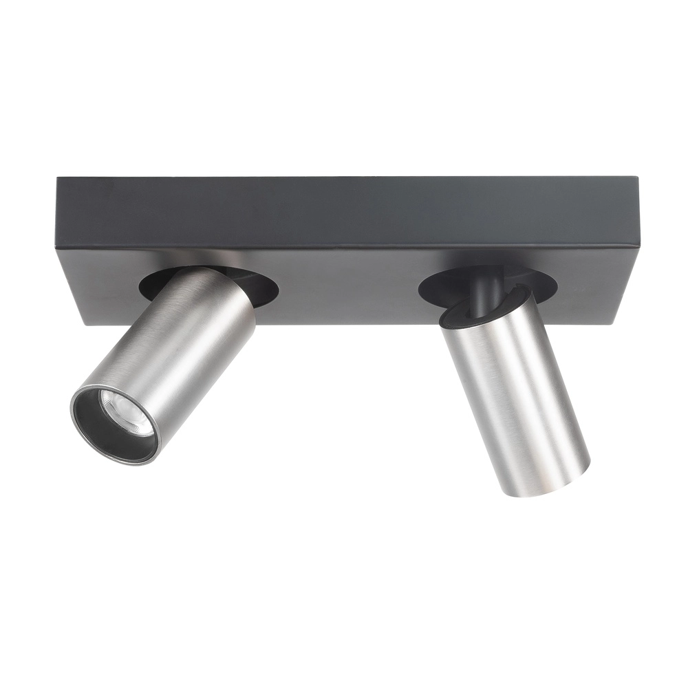 Moquerie Eliano 2 lumières noir avec nickel mat Moquerie Eliano 2 lumières noir avec nickel mat
