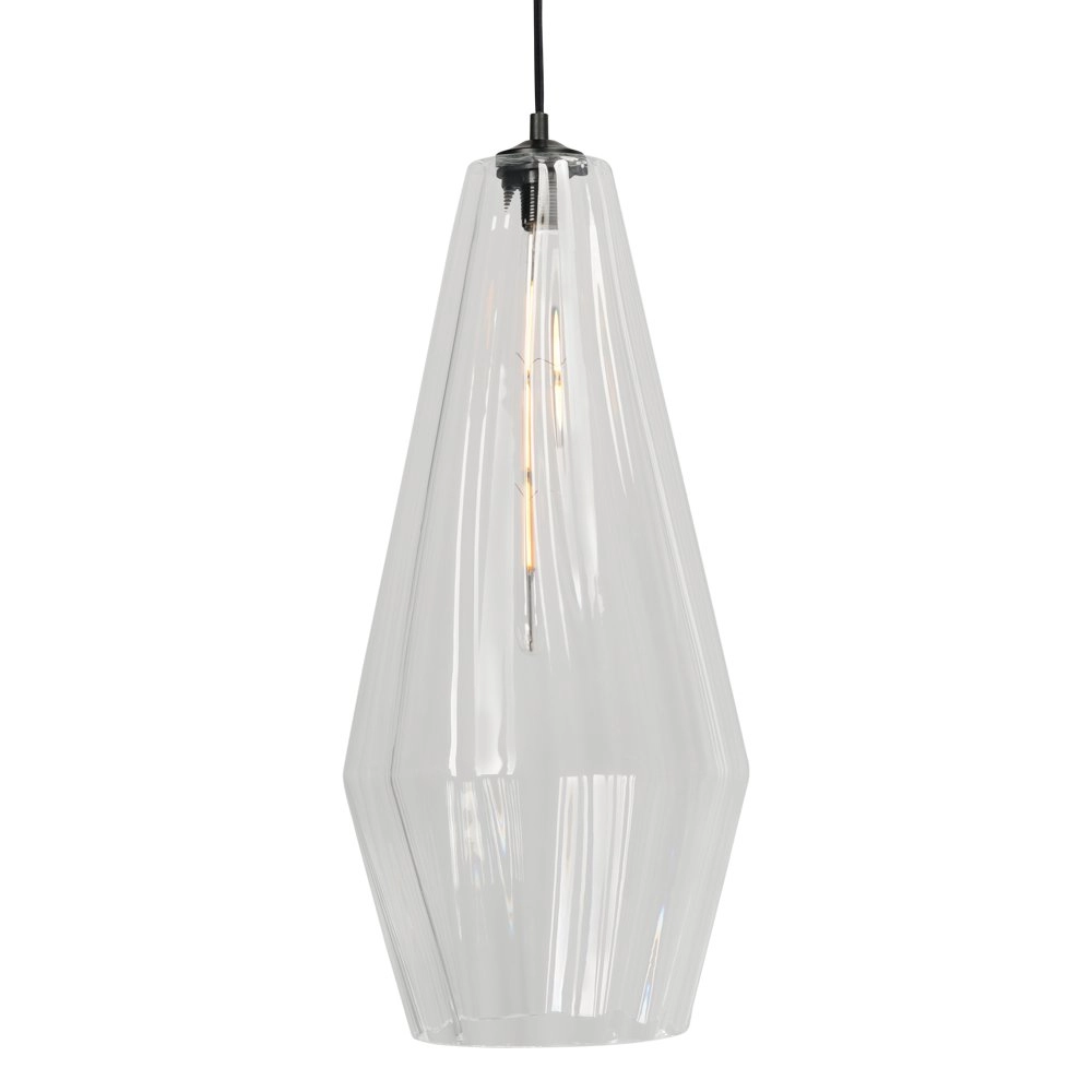 Lampe suspendue noire Diamond 27 cm avec verre transparent Masterlight 8718121259185