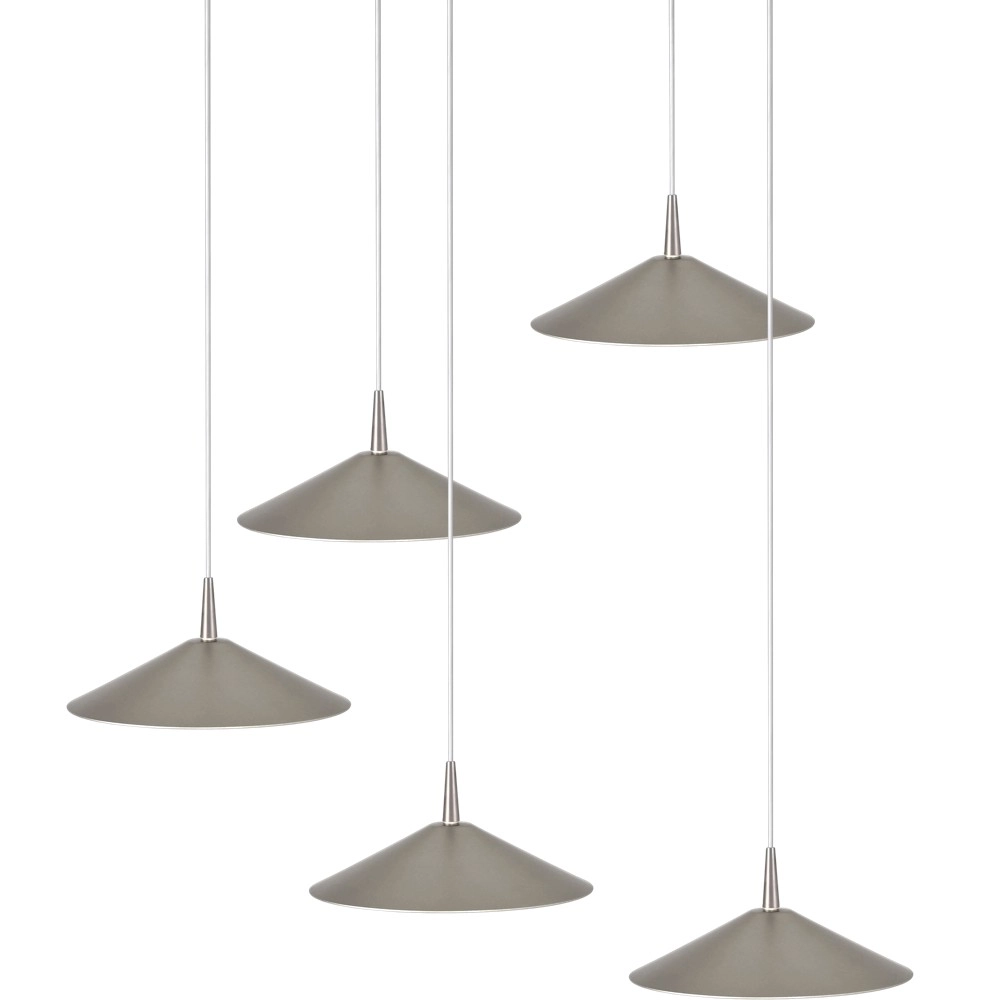 Lampe suspendue à 5 lumières Ceppo nickel Ø rond 22cm Masterlight 8718121358789