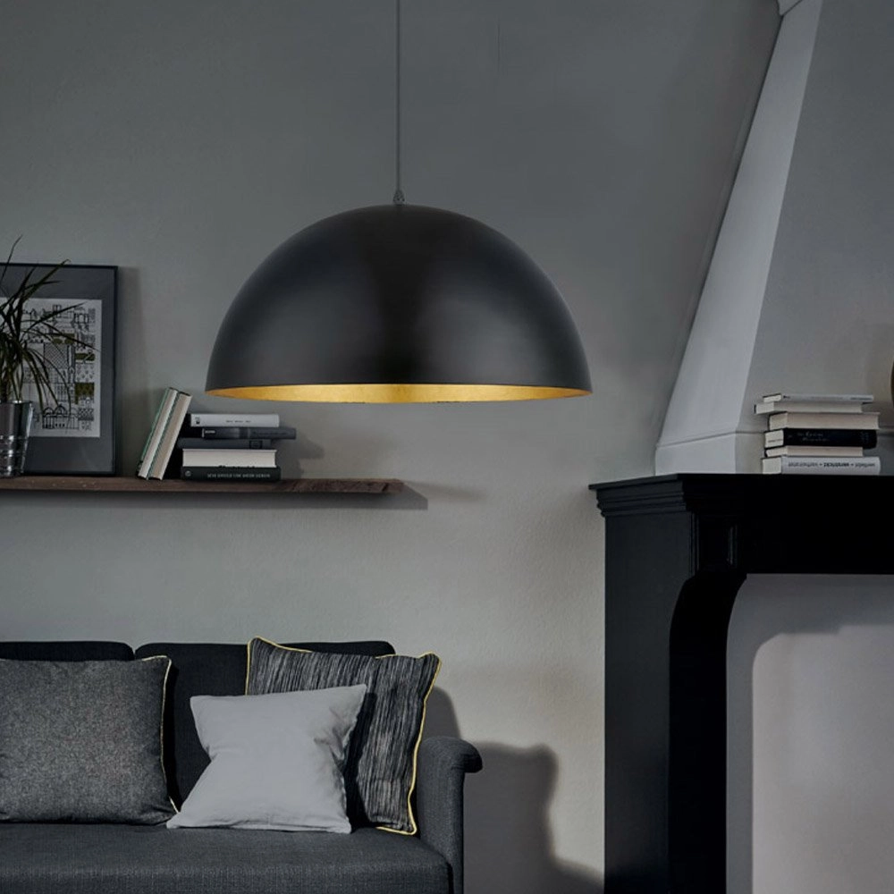 Lampe à suspension Gaetano 1 53cm noir - or Eglo 9002759949365