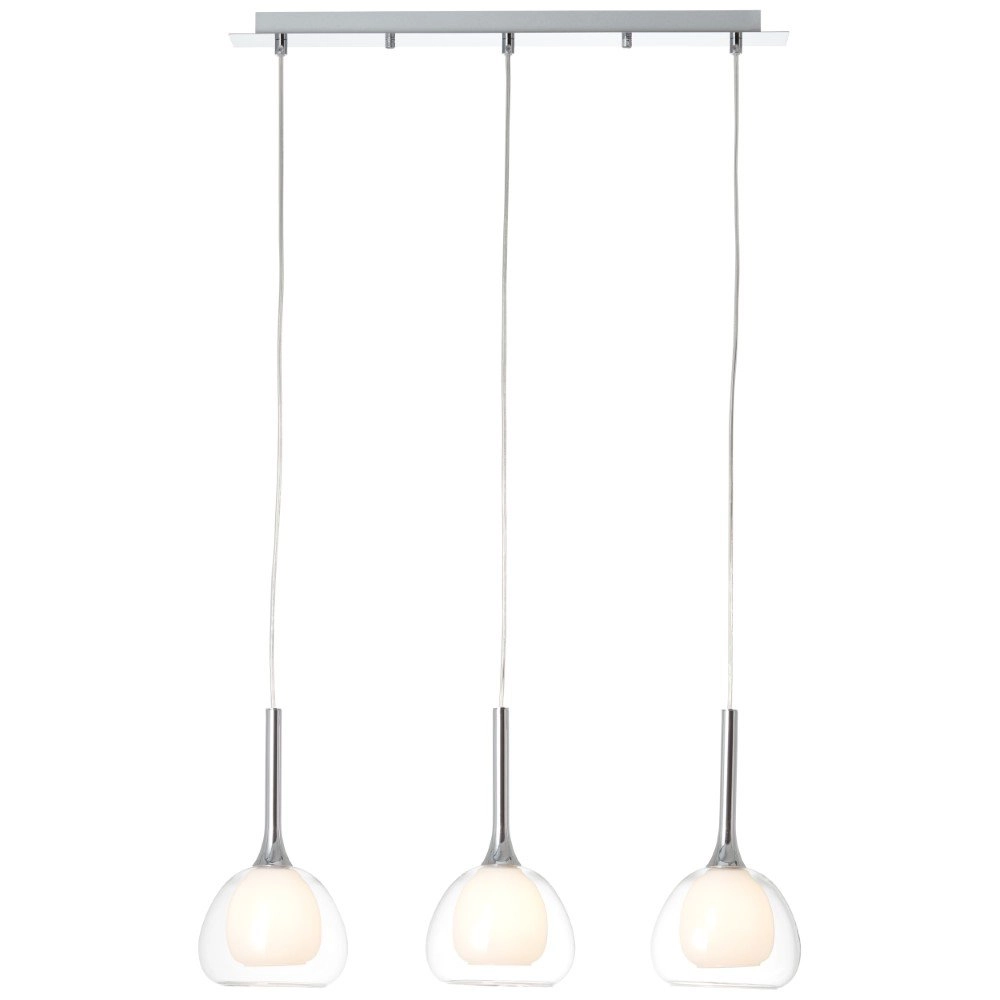 Lampe suspendue salle à manger Hadan chromé avec verre transparent Lampe suspendue salle à manger Hadan chromé avec verre transparent