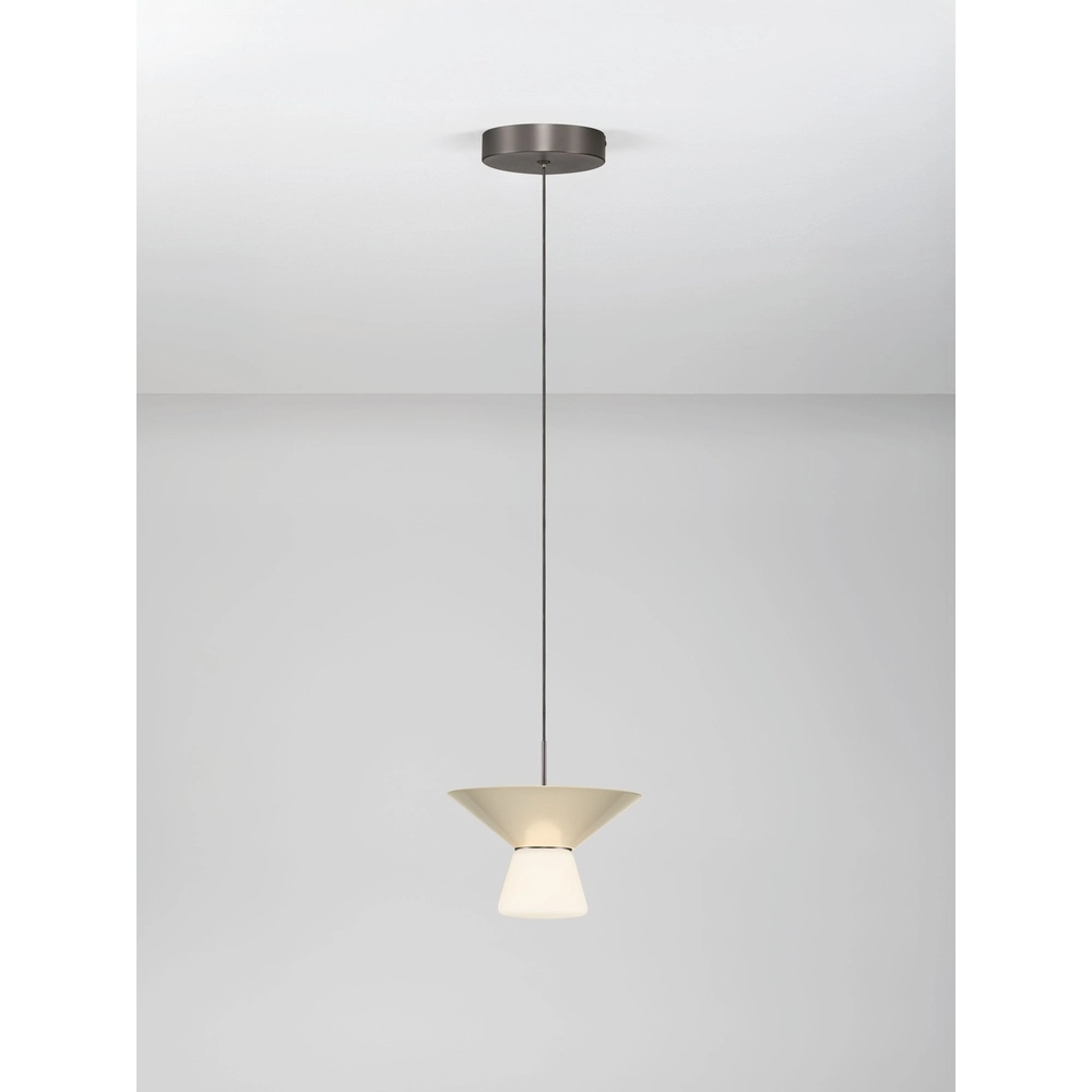 Lampe pendante de conception Baris blanc avec gris Ø 22cm Lyora 5212017495273