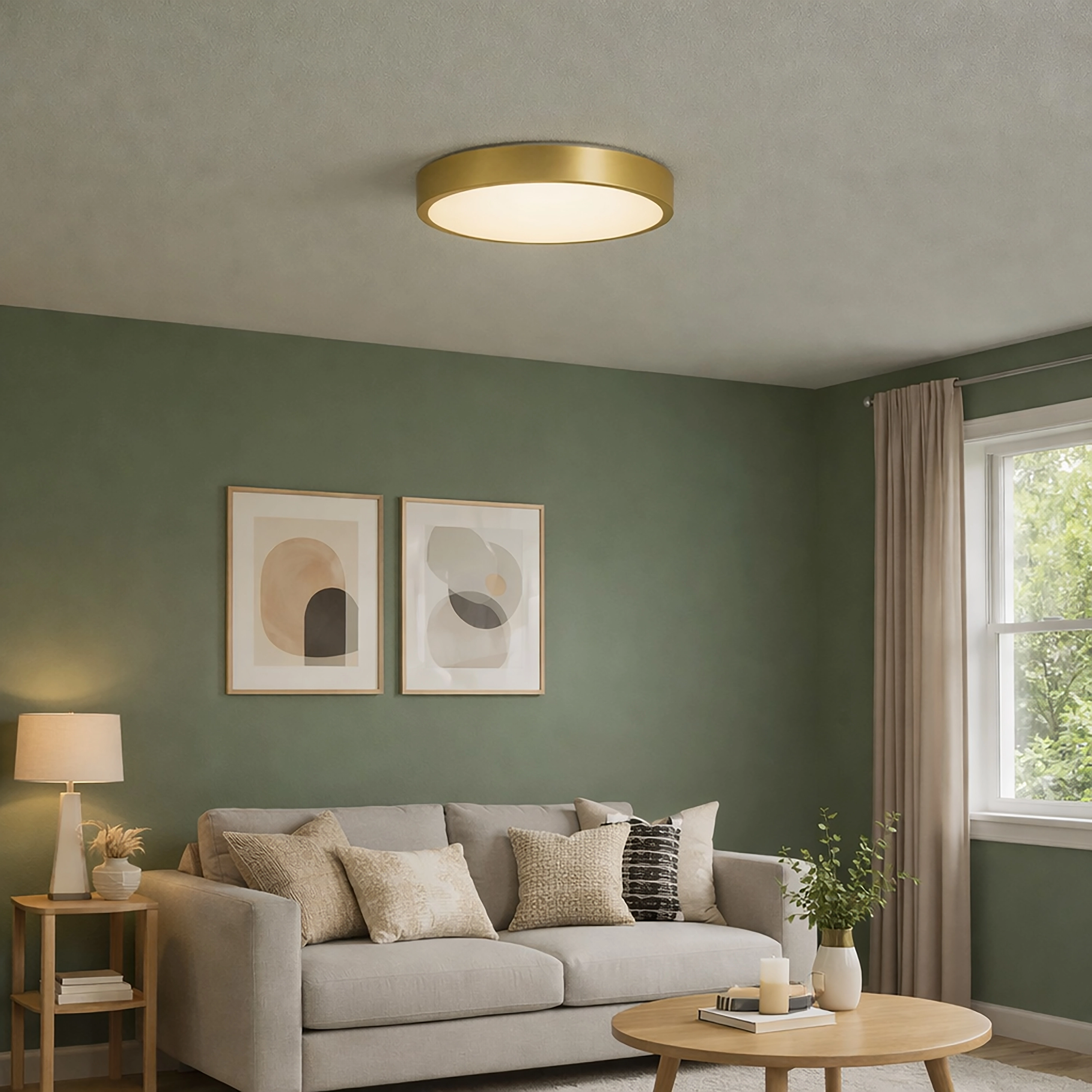 Éclairage de plafond Grace Ø 30 cm d’or Lyora 5053423315881