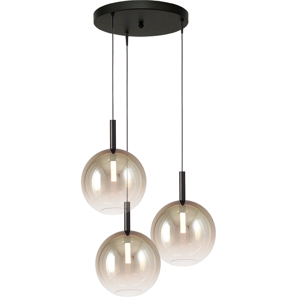 Lampe pendante 3L Vide Lido Ball avec un verre Ø de 24 cm doré qui s’estompe.