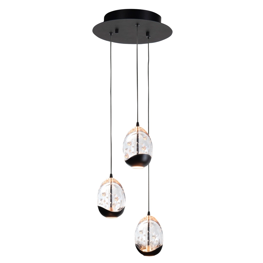 Suspension Clear Egg noir 3 lumières Suspension Clear Egg noir 3 lumières