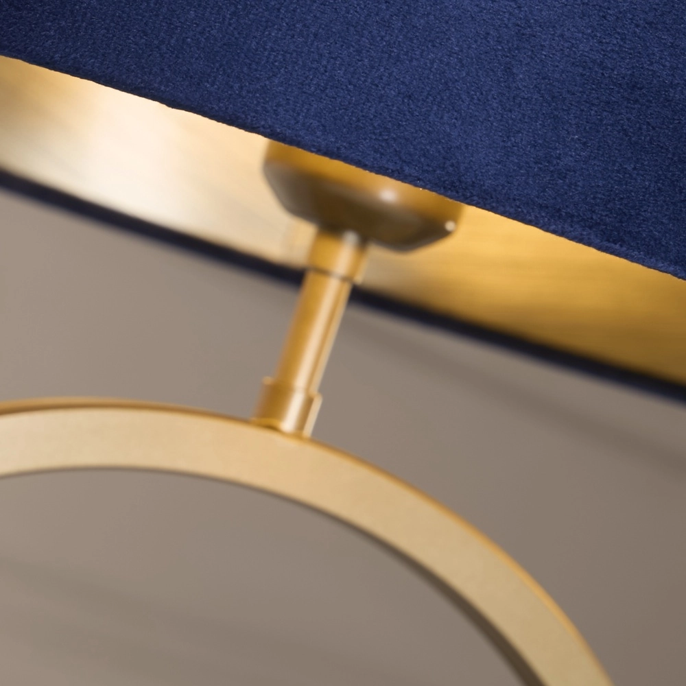Lampe de table Elegant bronze avec capuchon bleu Searchlight 5053423304960