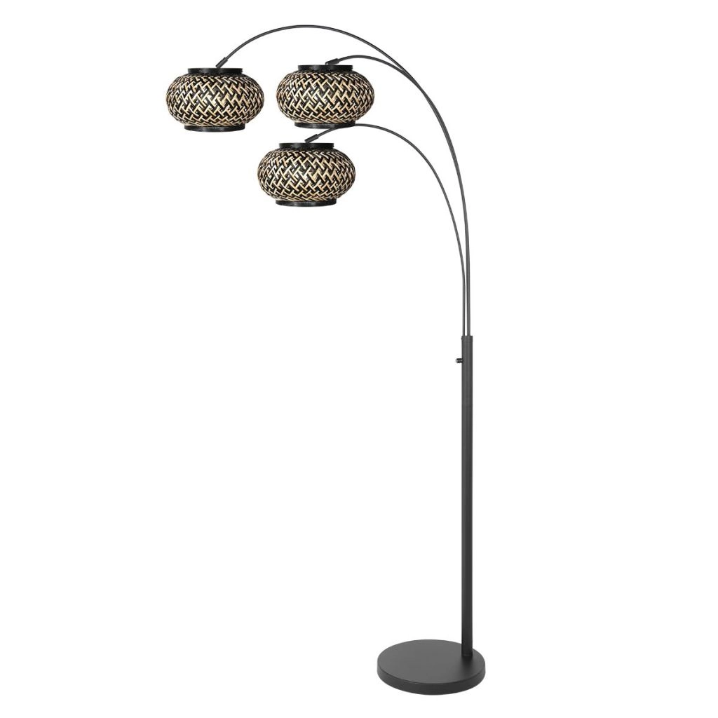 Lampe de pied Nox Light avec des capuchons de bambou Steinhauer 8712746182880