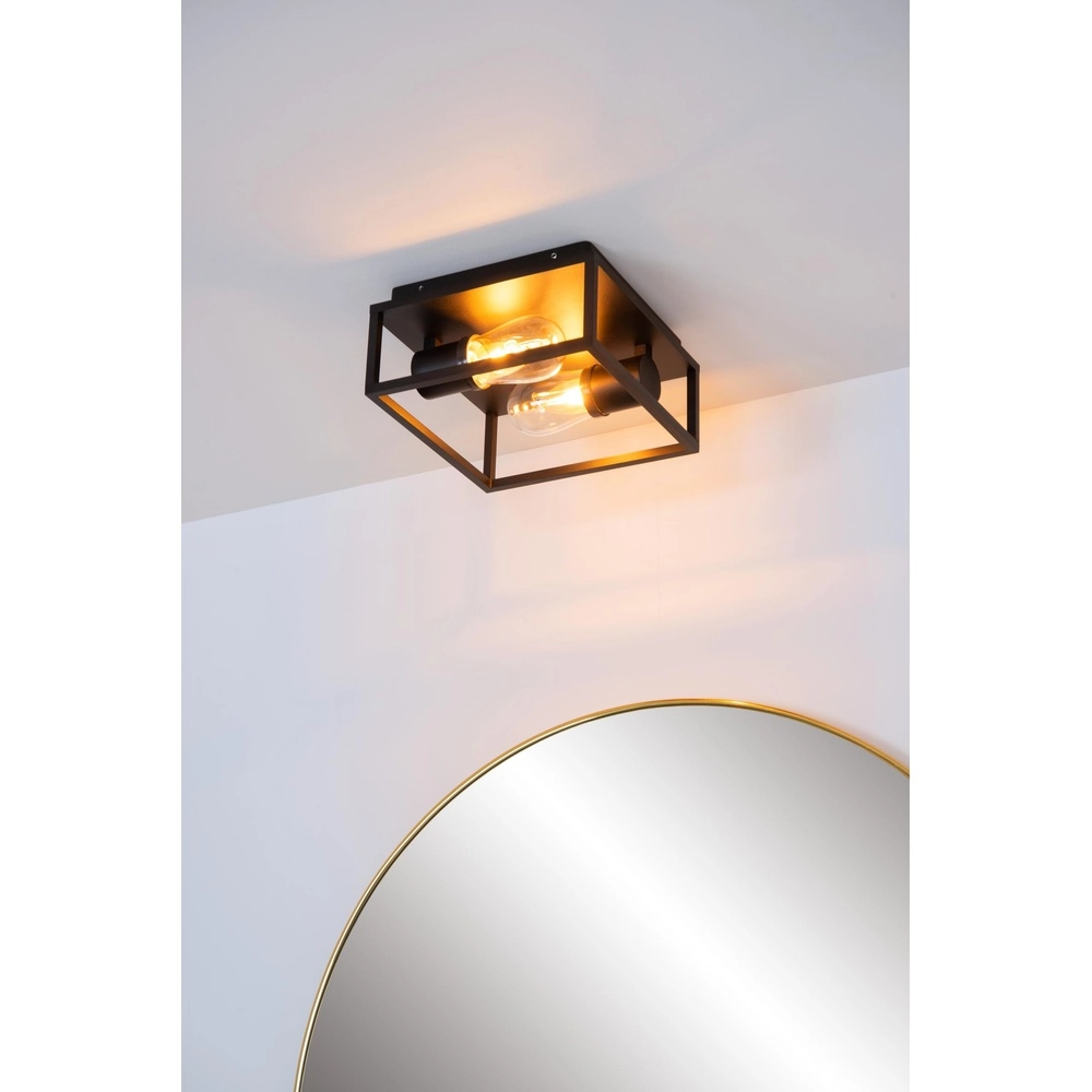 Lampe murale noire Carlyn Salle de bain à 2 lumières IP54 Lucide 5411212271709