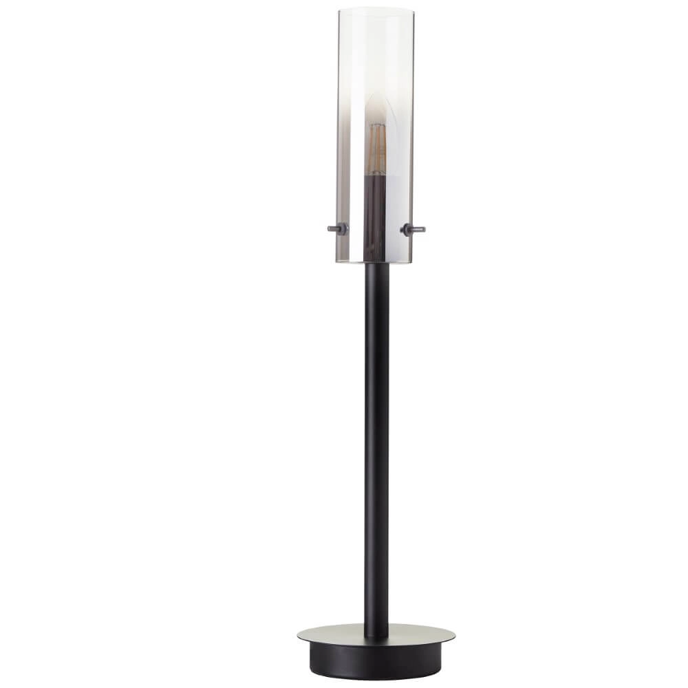 Lampe de table Glasini noir avec verre fumé Brilliant 4004353429538