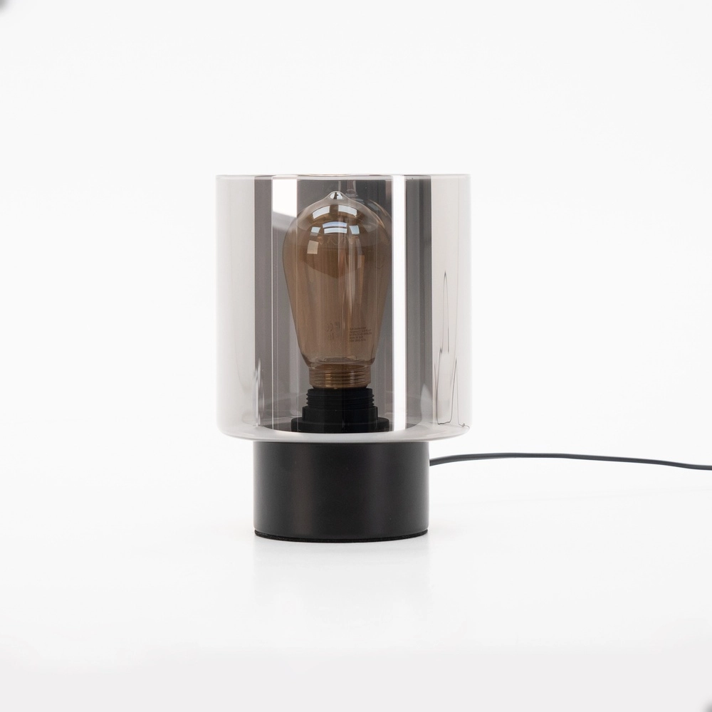 Lampe de table Gorosiba avec du verre fumé Eglo 9002759339845