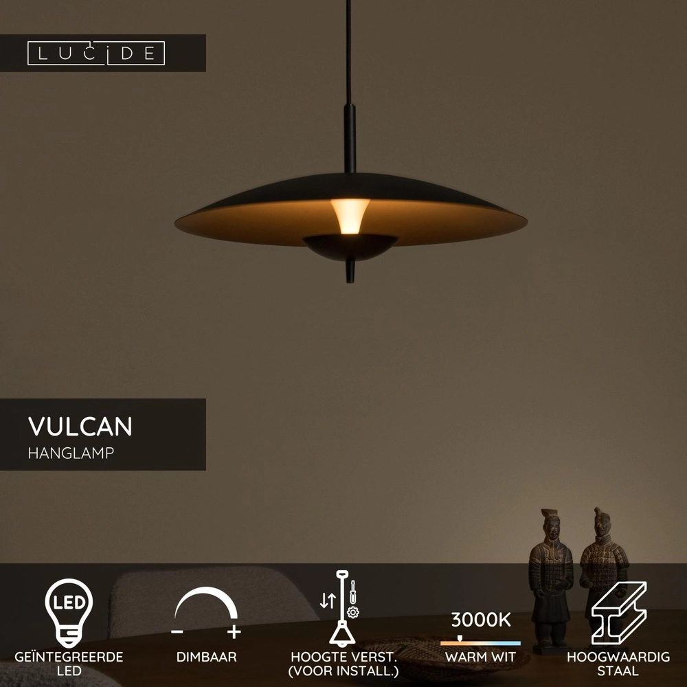 Lampe pendante de conception Vulcan Or avec noir Lucide 5411212303455
