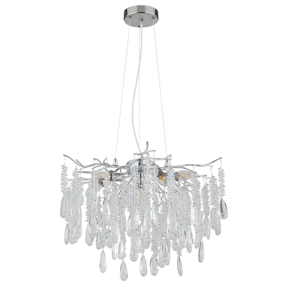 Lampe suspendue Kinga gris argenté Ø 60cm Globo 9007371572984