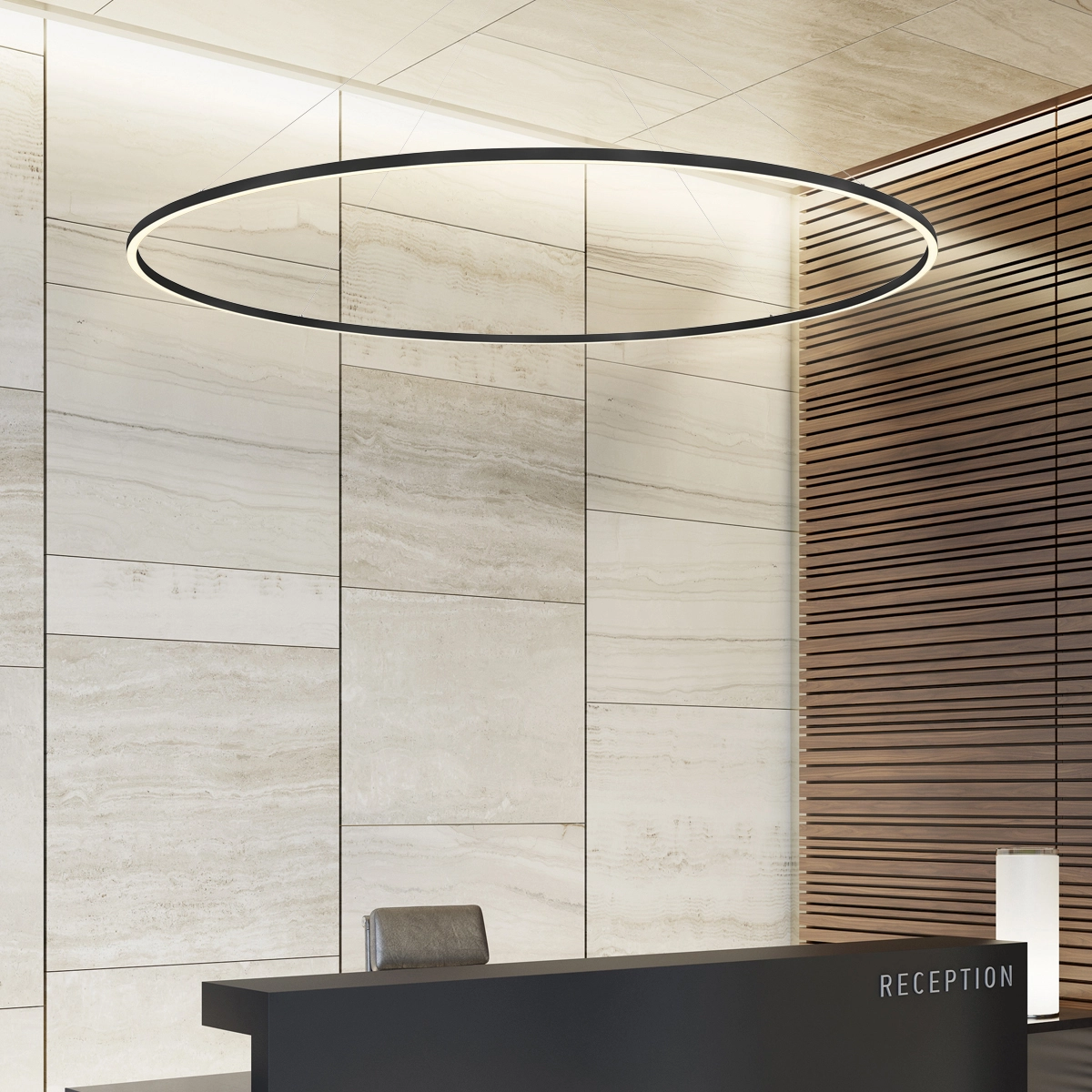 Lampe pendante de conception Compass Ø 200cm noir Lyora 5053423308074