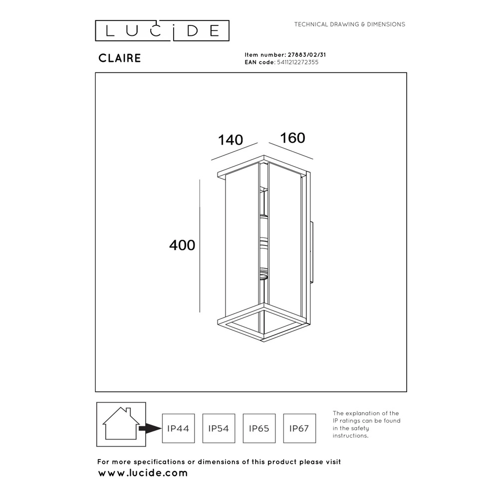 Lampe murale élégante Claire Double blanc Lucide 5411212272355