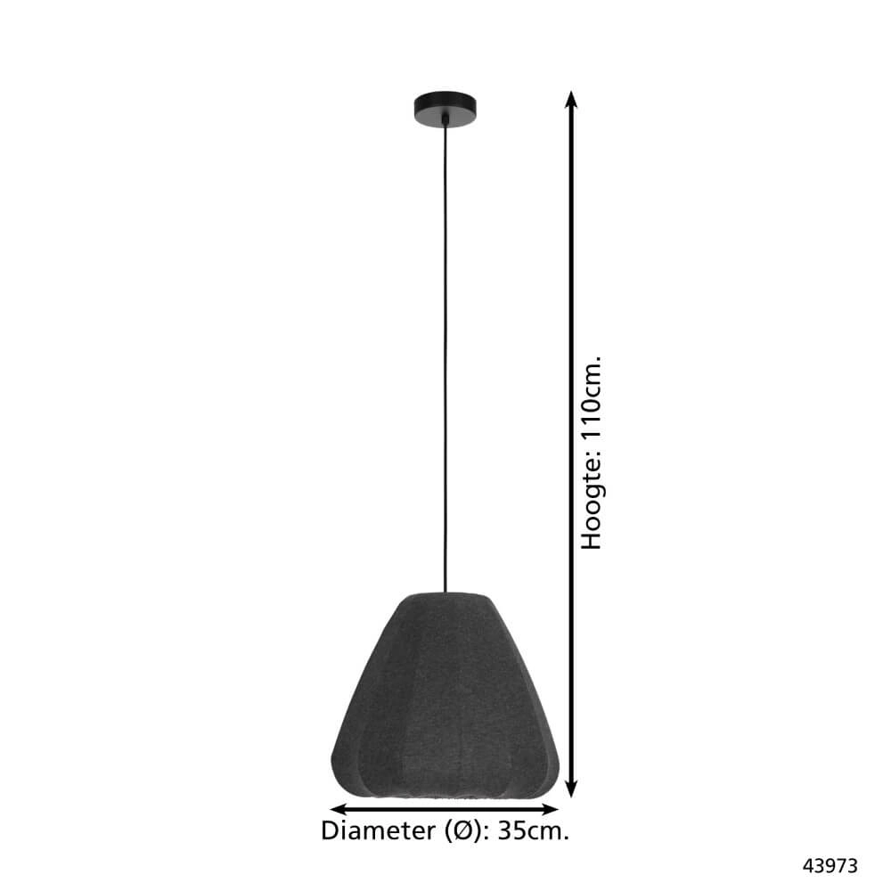 Lampe suspendue en tissu Barlaston Ø 35 cm Eglo 9002759439736