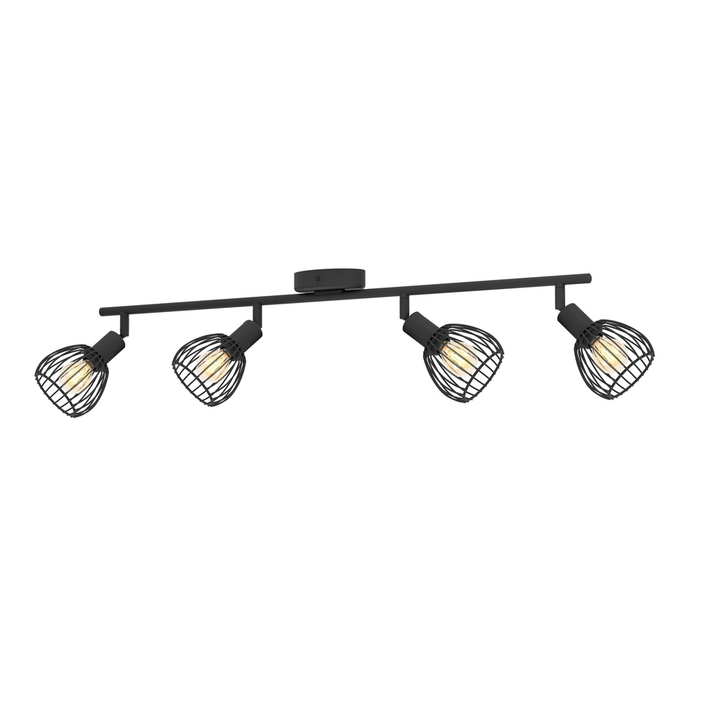 Projecteur de lampe à fil à 4 lumières Sonnino noir - E14