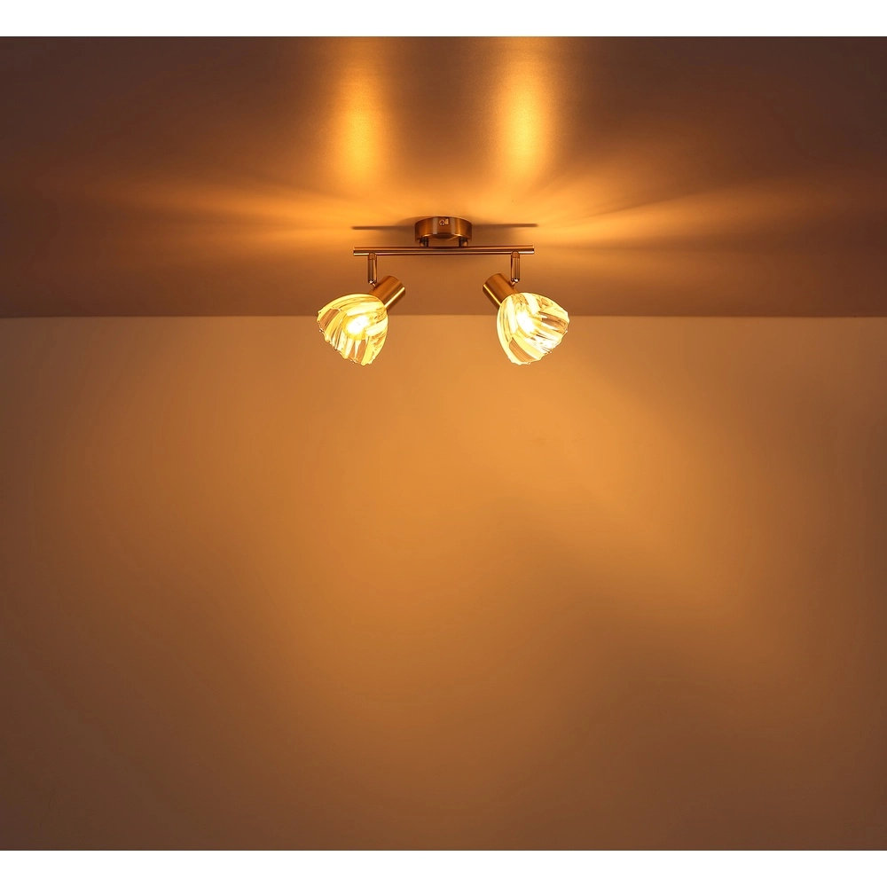Lampe de plafond à deux lampes Zachery nickel Globo 9007371531486