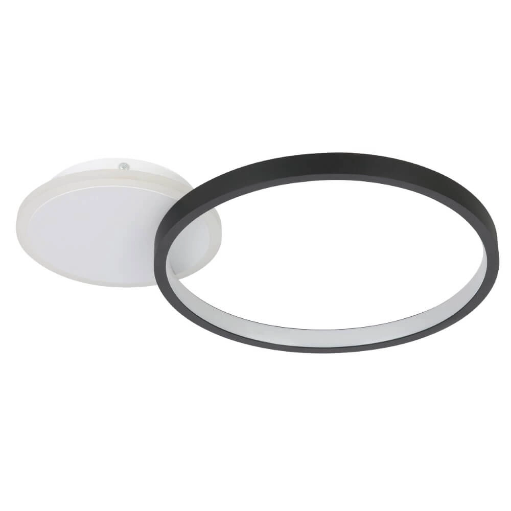 Plafonnier LED orientable Gafares rond - noir