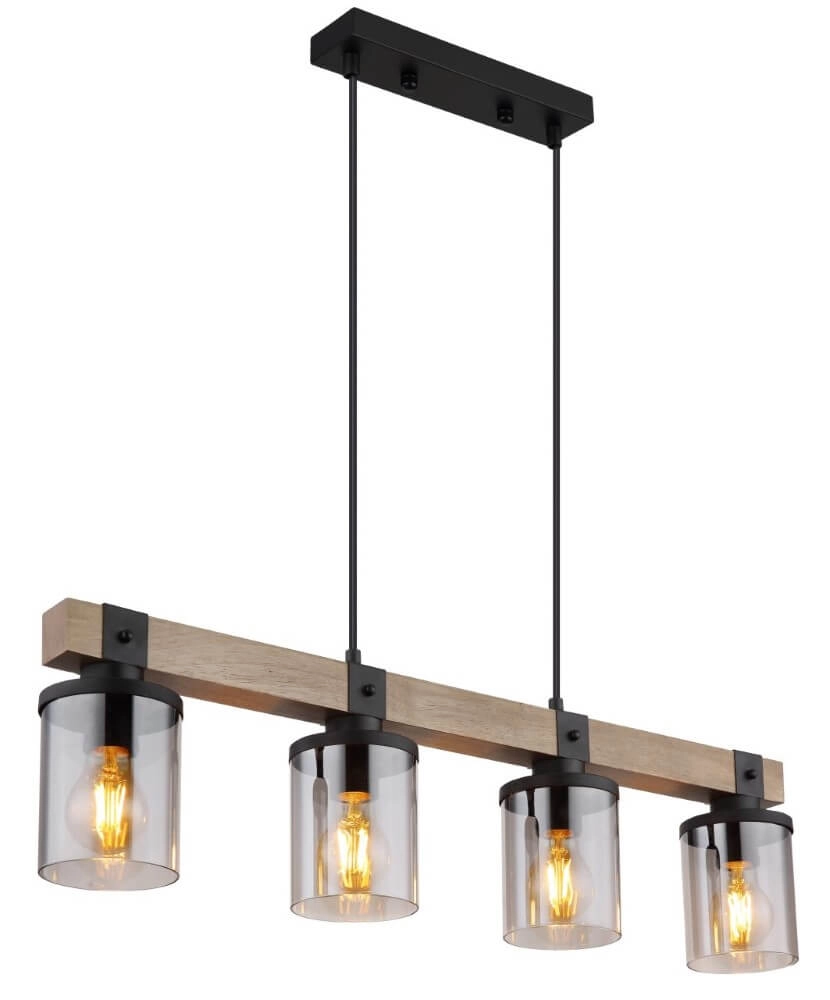 Lampe suspendue en bois Lila 4 lumières Lampe suspendue en bois Lila 4 lumières