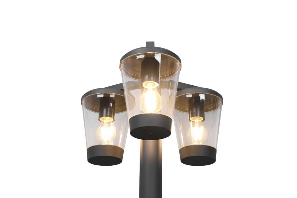 Lanterne de jardin Cavado 3 lumières 220cm anthracite Trio 4017807506228