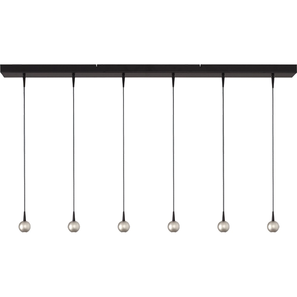Lampe suspendue à 6 lampes Talana noir avec nickel Ø6cm DTW