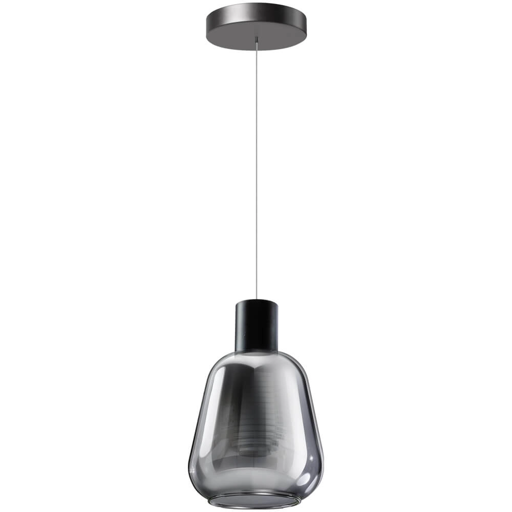 Lampe à suspension en verre Gary noir avec verre fumé ETH 8720195302193