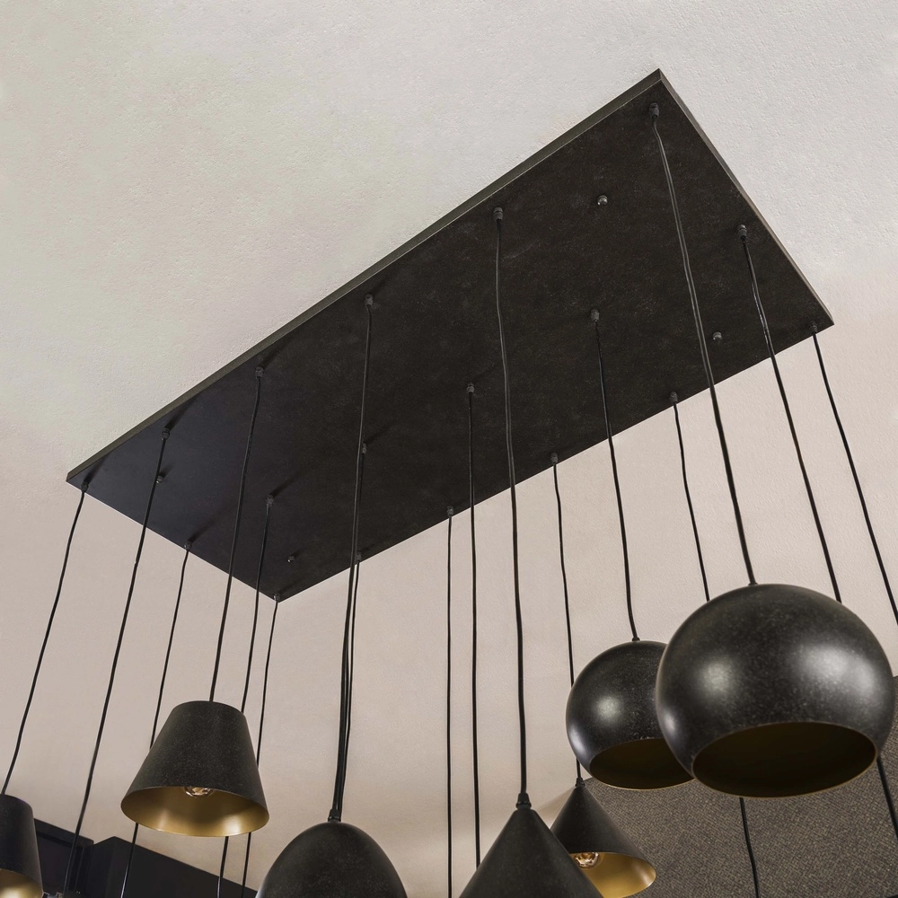 Lampe pendante XXL Metal 18 lumières - noir Lyora 8716803512313