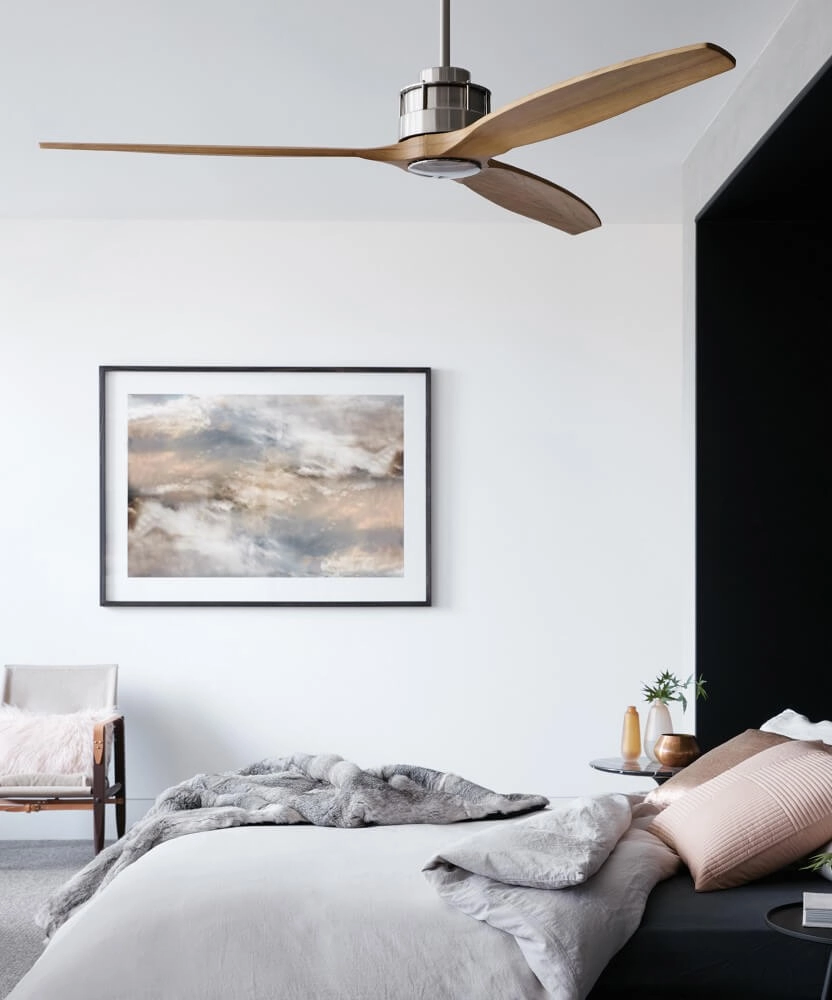 Ventilateur de plafond en bois et acier inoxydable Airfusion Akmani Ø152cm Beacon 9333509103981