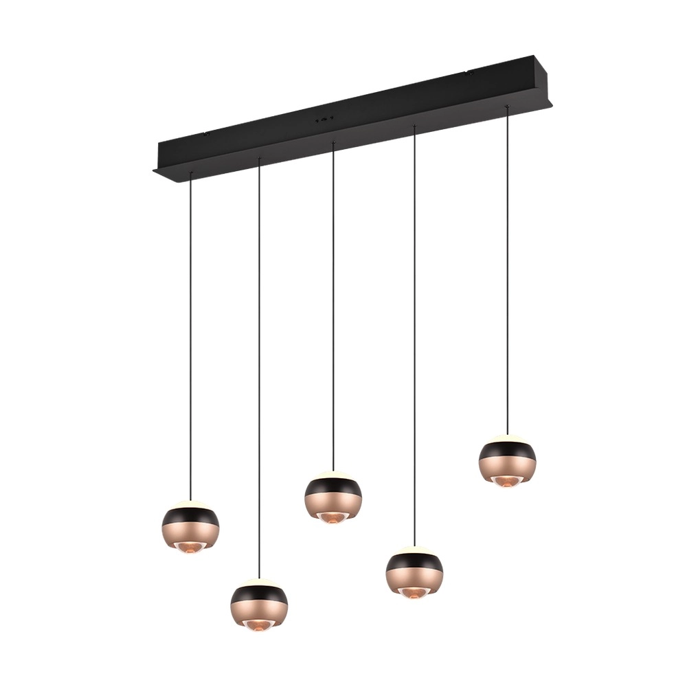 Lampe pendante de conception Orbit Quinte droite à 5 lumières