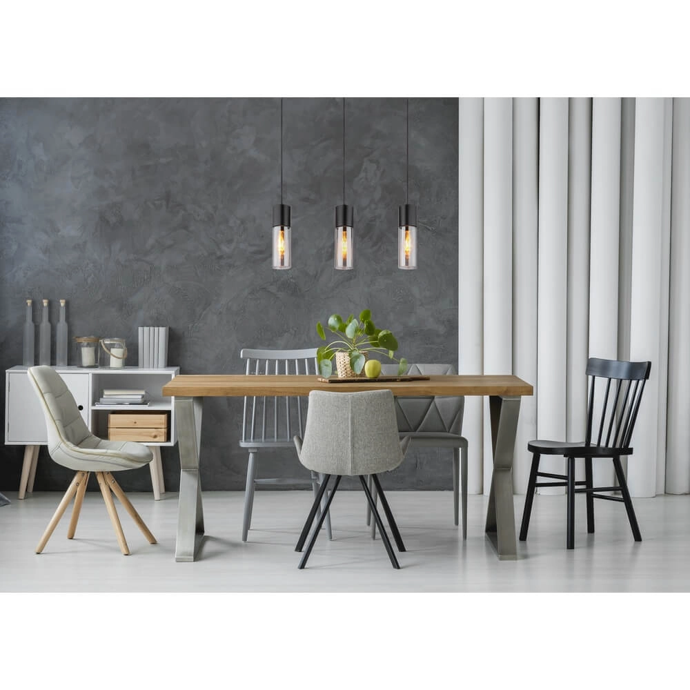 Suspension élégante Annika 3 lumières noir Globo 9007371478170