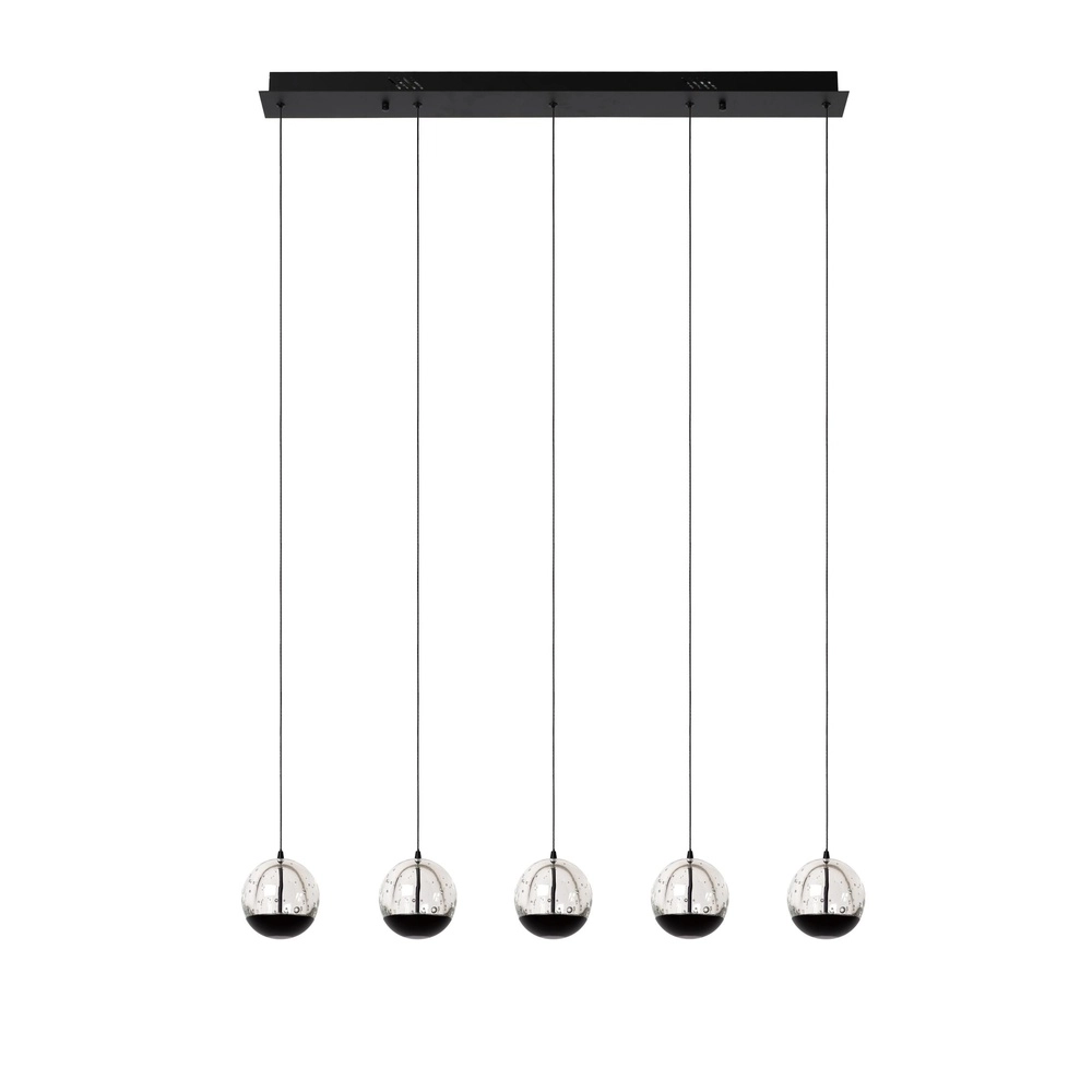Lampe pendante de conception Sentubal Noir à 5 lumières