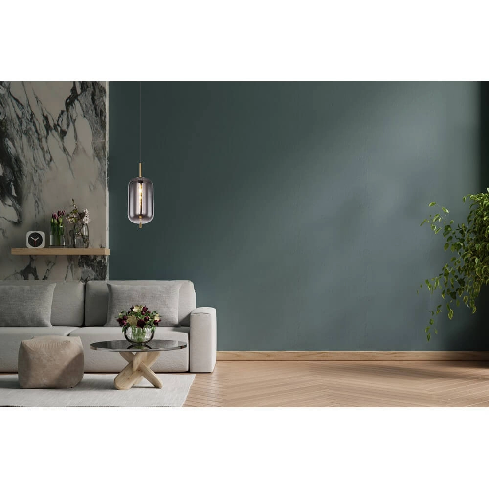 Suspension dorée Blacky I simple Ø 22cm Globo 9007371425037