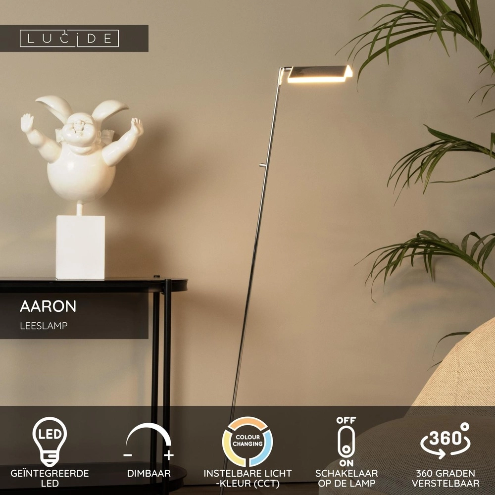 Lampe de lecture à LED Aaron En laiton de conception Lucide 5411212194015
