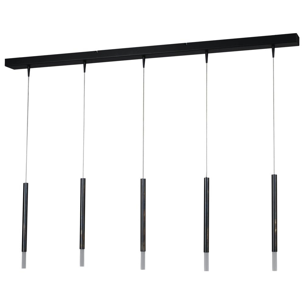 Lampe suspendue de table à manger noire Flute Cylindres design à 5 lumières Masterlight 8718121209197