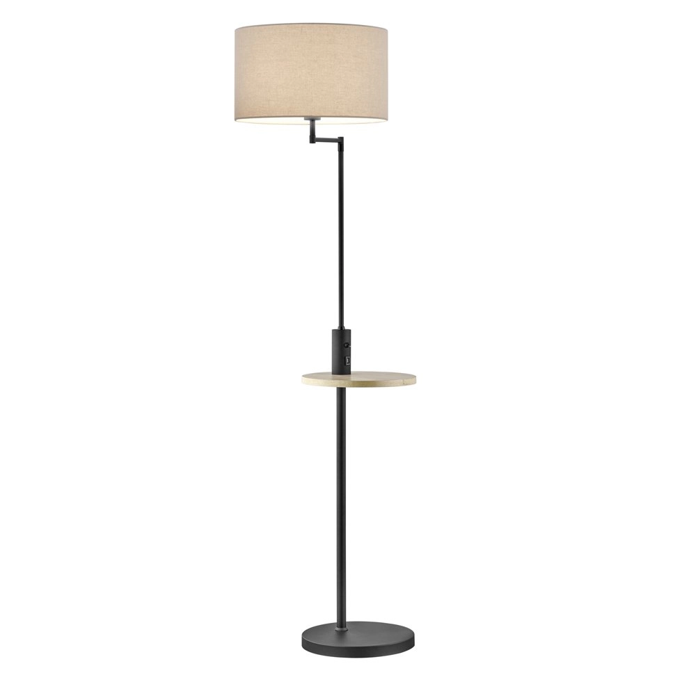 Lampe de lecture Claas Table noir avec du bois marron et gris Trio 4017807423228